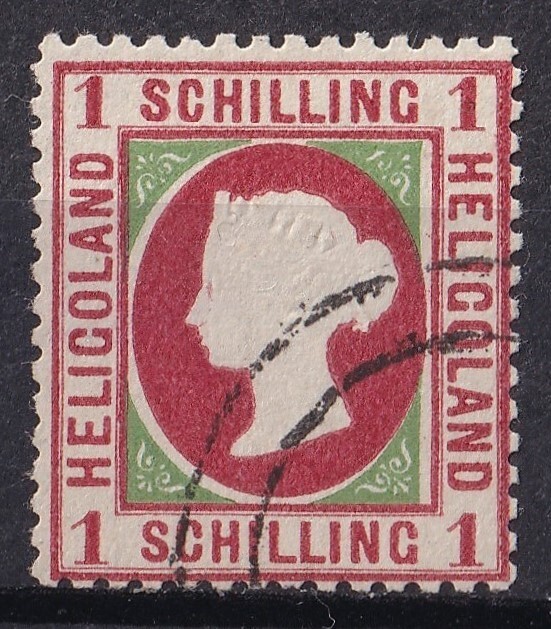 1867年旧ドイツ領 ヘルゴラント ヴィクトリア女王像切手 1S 使用済み (目打ち)_画像1