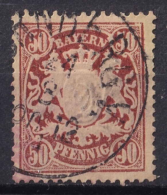 1890 year old Germany bai L n. chapter design stamp 50Pf.
