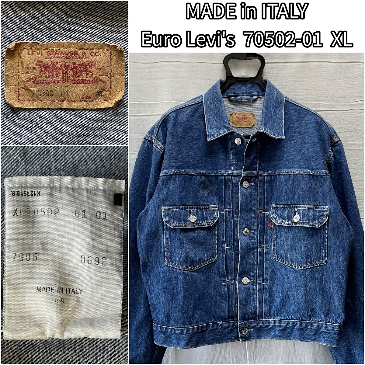 希少 90's ITALY製 Euro Levi's 70502-01 XL 2nd 507XX ユーロ 希少 90's ITALY製 Euro Levi's 70502-01 XL 2nd 507XX ユーロ