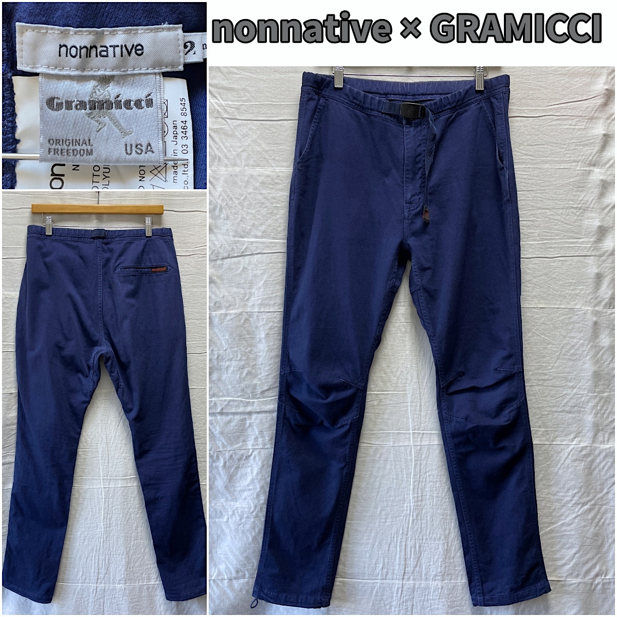 nonnative GRAMICCI NN-P2454 CLIMBER EASY PANTS - OVERDYED C/P TWILL STRETCH ノンネイティブ × グラミチ ニューナローパンツ サイズ2_画像1