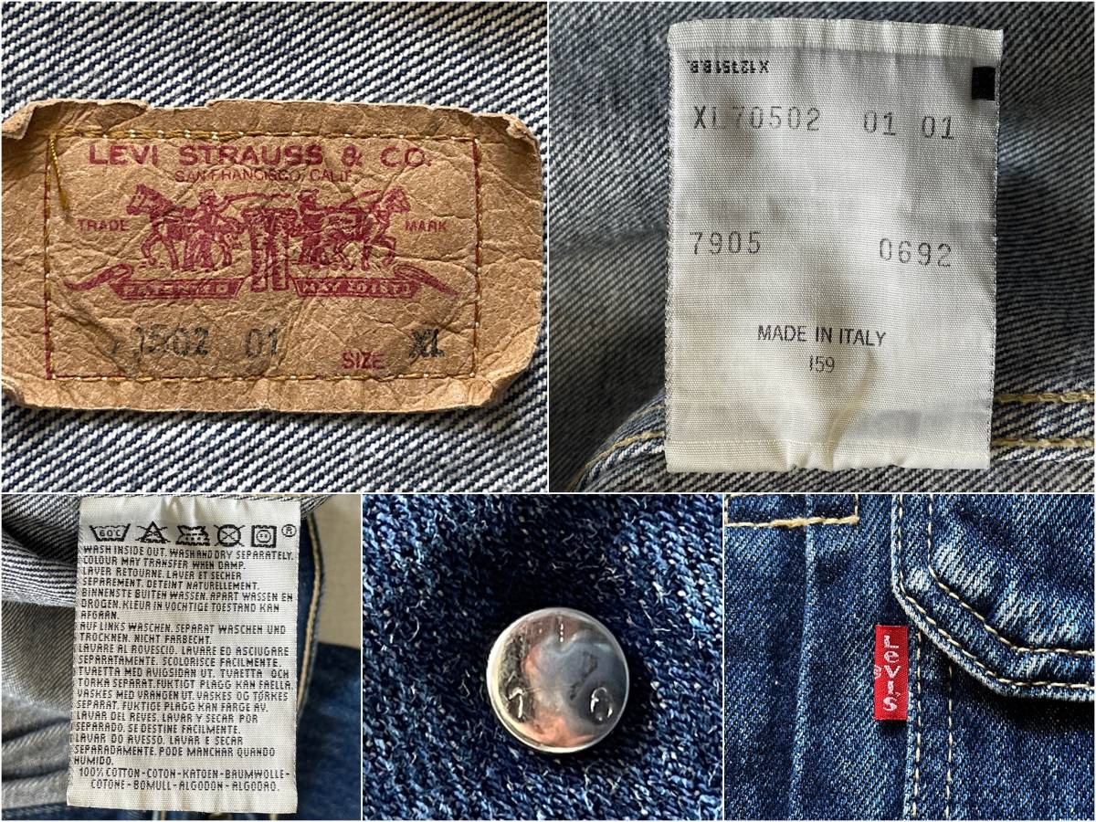 希少 90's ITALY製 Euro Levi's 70502-01 XL 2nd 507XX ユーロ 希少 90's ITALY製 Euro Levi's 70502-01 XL 2nd 507XX ユーロ