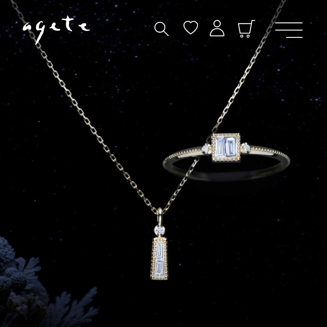 agete アガット 2021 Winter Limited collection ダイヤモンド ネックレス K18YG 0.04ct 1.0gの画像9