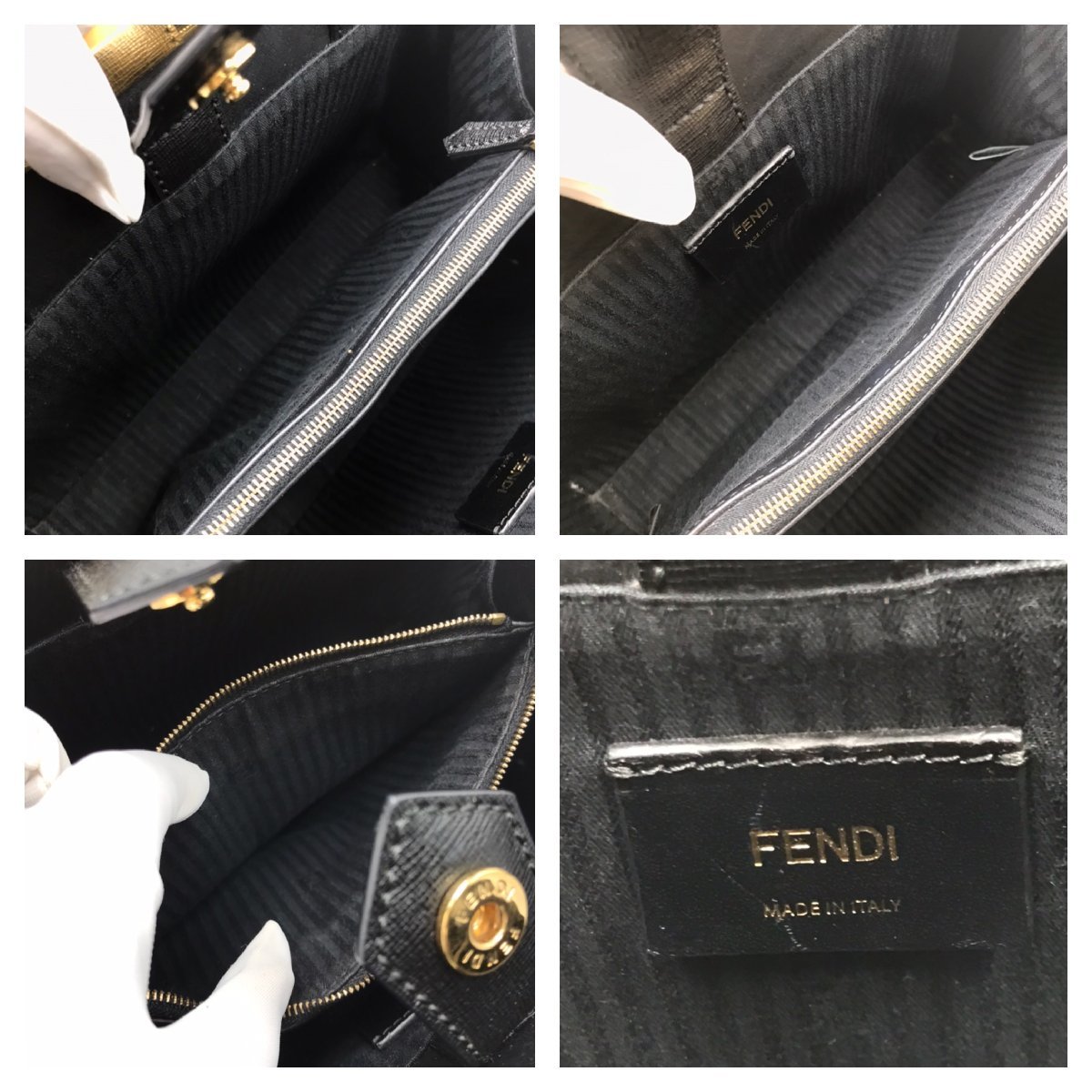 美品 FENDI フェンディ プチ トゥージュール PETITE 2JOURS ハンドバッグ トートバッグ 2WAY ショルダーバッグ レザー 8BH253 fe ABI_画像8