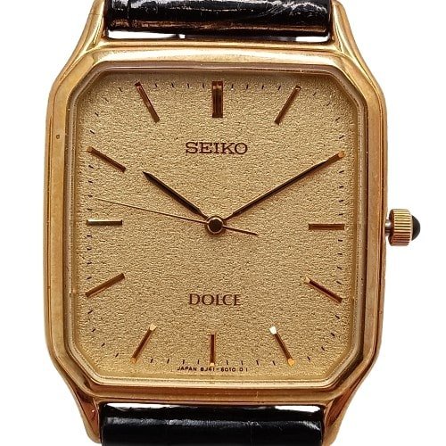 稼働品 SEIKO DOLCE 8J41-5010 18KT 金無垢 セイコー クォーツ ドルチェ 18金 腕時計 K18ケース 34.3g MB fe ABB1