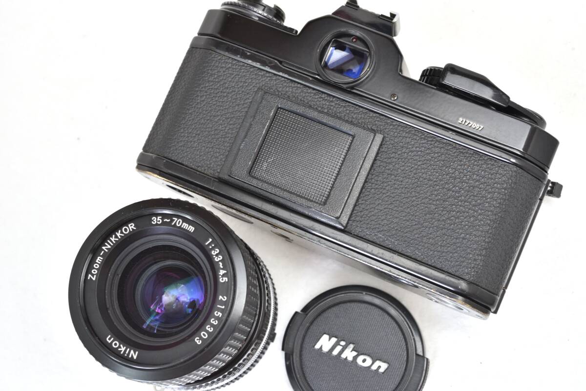 【整備済み動作品】Nikon ニコンFE2 ブラック 軽量ズームレンズセット　清掃・整備・モルト交換済　電池付きでこのまま使える動作良好品_画像7