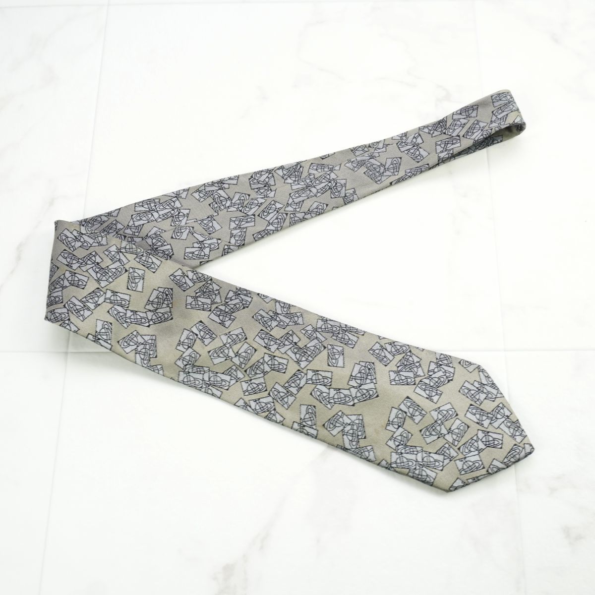 Vivienne Westwood ACCESSORIES Vivienne * Westwood аксессуары галстук Италия производства общий рисунок шелк Brown @FG17