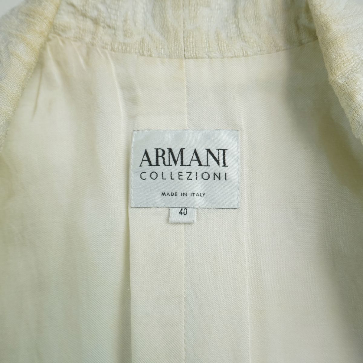 ARMANI COLLEZIONI Armani koretso-ni Jaguar do выставить короткий рукав жакет оборка юбка женский бежевый размер 40,38*MC117