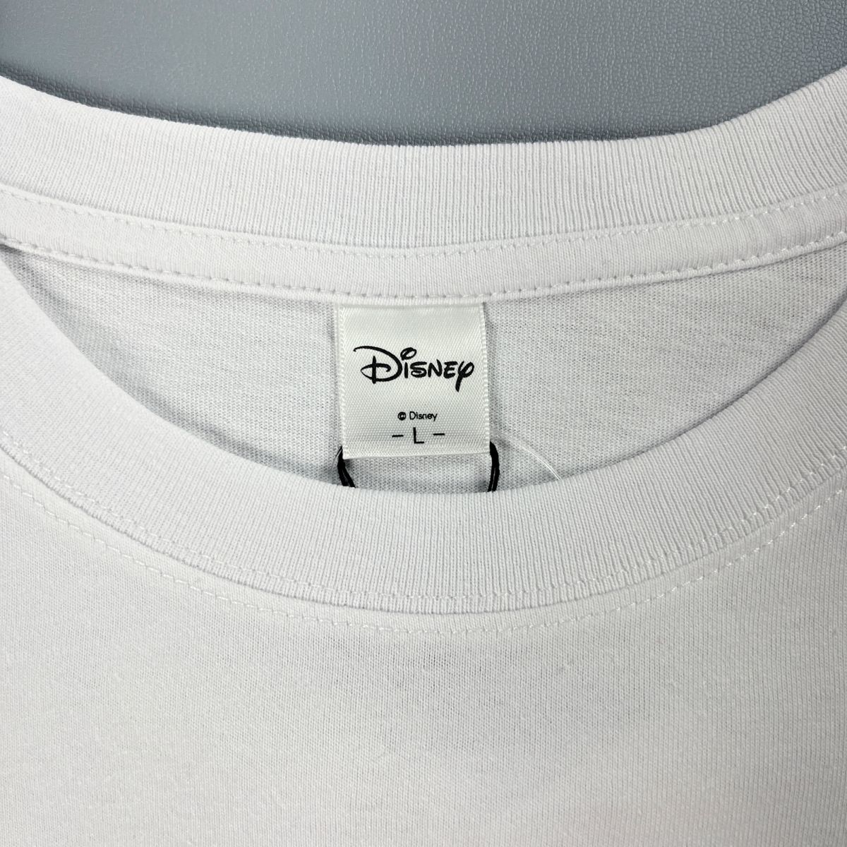 新品未使用 DISNEY ディズニー ミッキーマウス ポイント刺繍 クルーネック半袖Tシャツ トップス メンズ 白 ホワイト サイズL*MC243_画像5