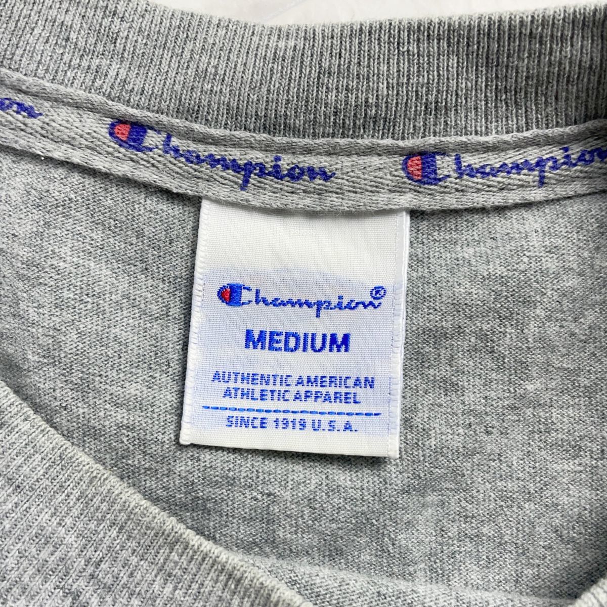 Champion チャンピオン 半袖Tシャツ ブランドロゴ刺繍 トップス レディース グレー サイズM*MC1055の画像5