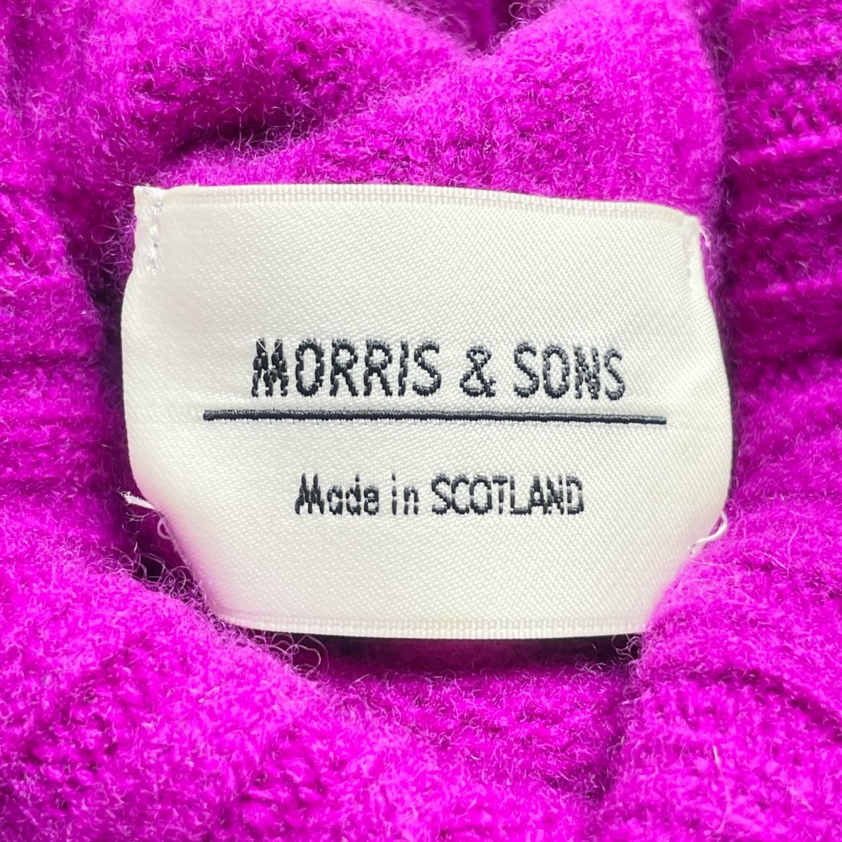 美品 MORRIS & SONS モリス＆サンズ ウール100% タートルネック 長袖ニットセーター トップス レディース チョックピンク サイズ34*MC221_画像5