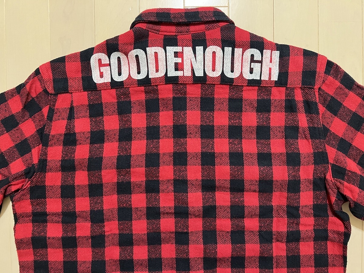 GOODENOUGH 背ロゴブロックチェックネルシャツ グッドイナフ ELECTRIC COTTAGE FRAGMENT AFFA UNDERCOVER APE M&M 40% FPAR 藤原ヒロシ 2_画像5