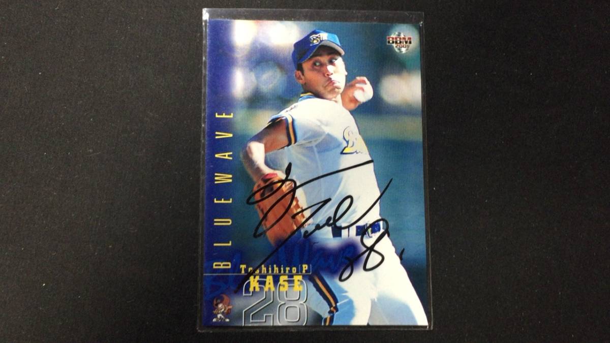 [ с автографом BBM167]...* Orix Buffalo z/ голубой wave * осмотр ). внезапный пятно -bs близко металлический Professional Baseball карта rookie Calbee 
