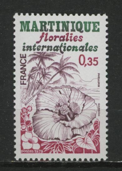 ∞フランス　1979年　マルティニーク国際花祭り　SC#1635　未使用NH　1種完_画像1