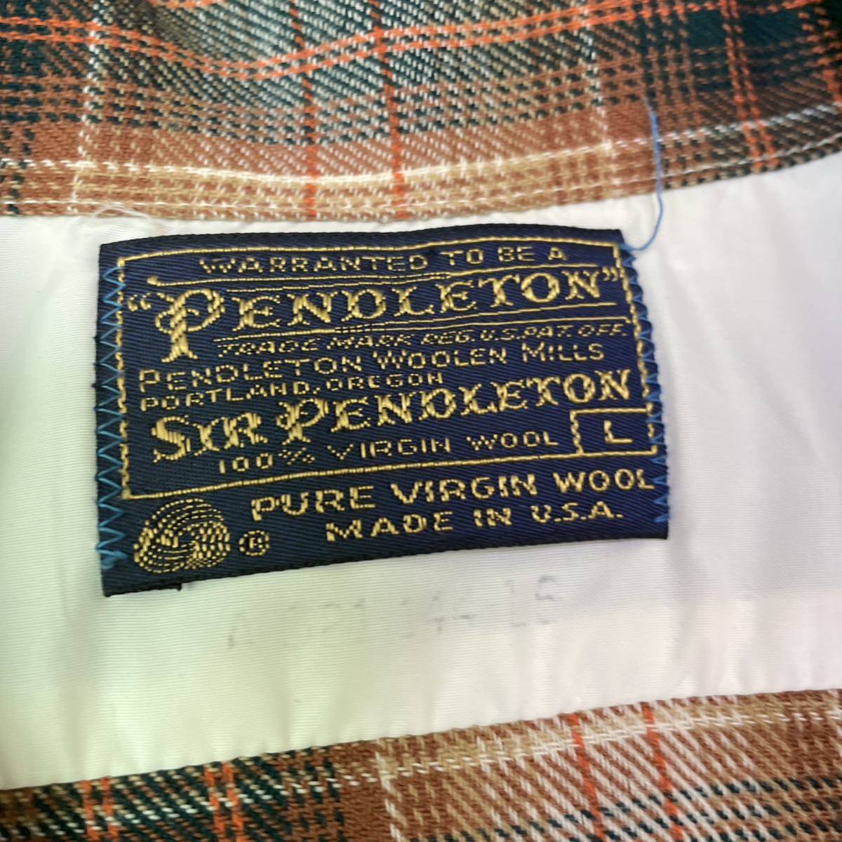 ベージュ pendleton ウール ボードシャツ オンブレ チェック ペンドルトン ビンテージ USA製 50s 60s 長袖シャツ _画像2