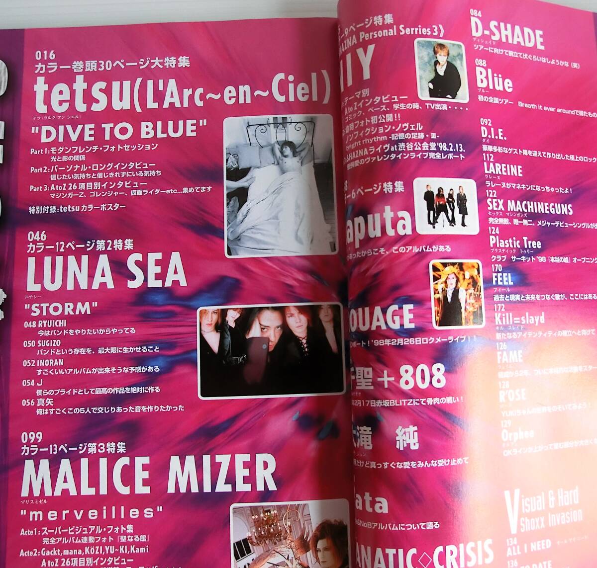 SHOXX 1998年５月号 ショックス Vol.63◆音楽専科社◆tetsu LUNA SEA MALICE MIZER_画像2