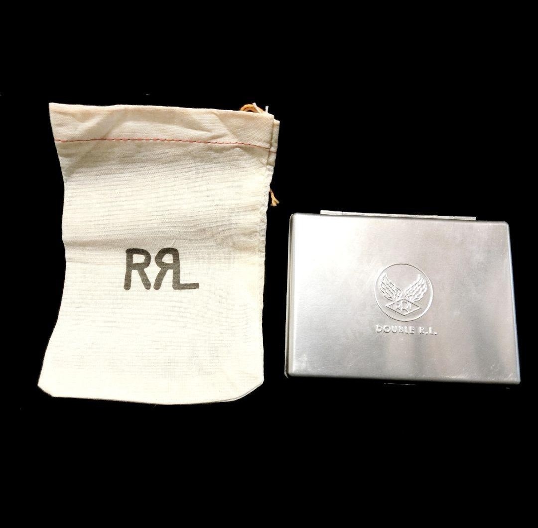 ダブルアールエル double RL RRL カードケース カードホルダー 缶 アルミ 巾着付 カード入れ_画像1