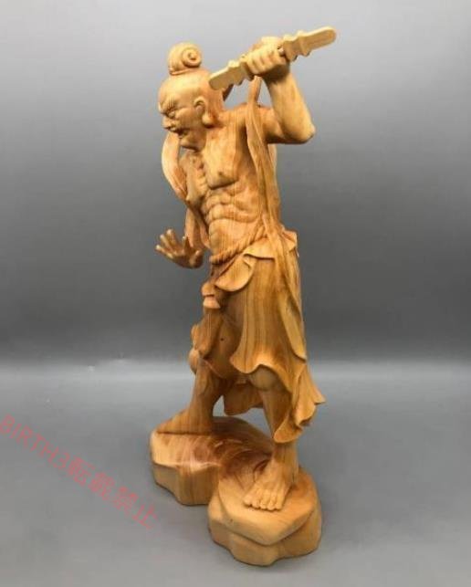◆芸術品◆人気★木彫仏像 仏教美術 精密細工 金剛力士像 仏師手仕上げ品 高さ20cm_画像3