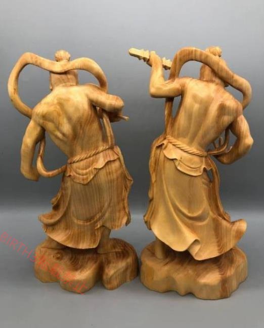 ◆芸術品◆人気★木彫仏像 仏教美術 精密細工 金剛力士像 仏師手仕上げ品 高さ20cm_画像4