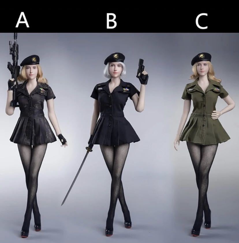 アクションフィギュア衣装セット　1/6 12インチ　女兵士　軍曹　ベレー隊　セクシーミニ　フルセット　女性衣装