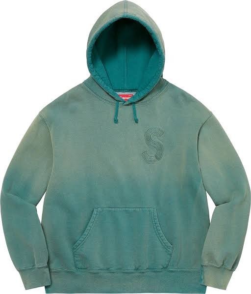 Supreme Overdyed S Logo Hooded Sweatshirt Teal　新品　サイズL