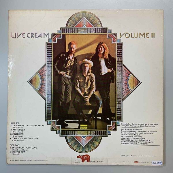 30634★美盤【US盤】 Cream / Live Cream Volume II_画像2