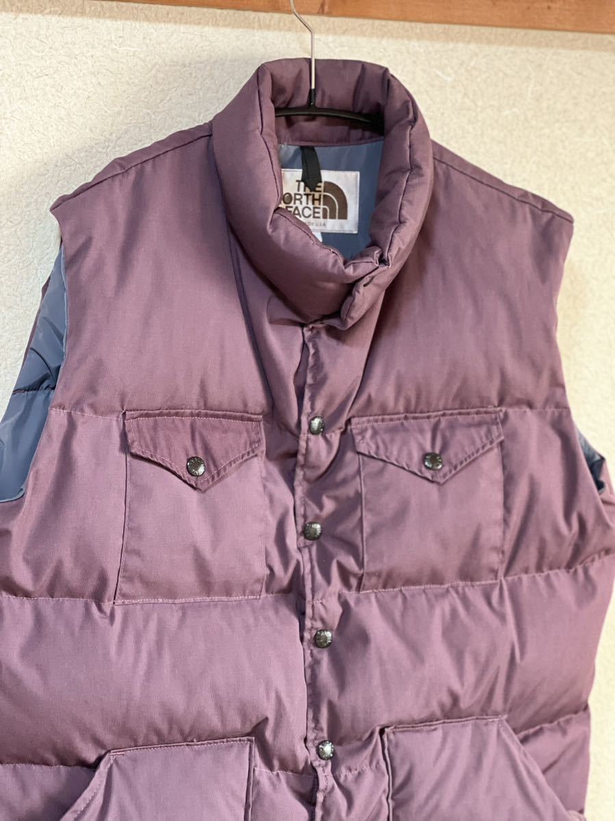 【ザ ノースフェイス】茶タグ ダウンベスト （サイズ: L）パープルUSA製 / patagonia llbean カーハート アウトドア _画像1