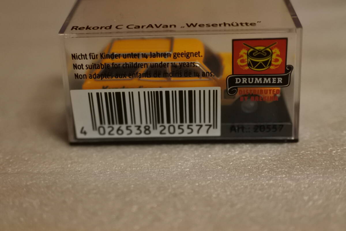 1/87 　ブレキナ　ドイツ製　オペル　レコードC　キャラバン　Weserhutte　黄色　未使用未開封品　レアモデル_画像3
