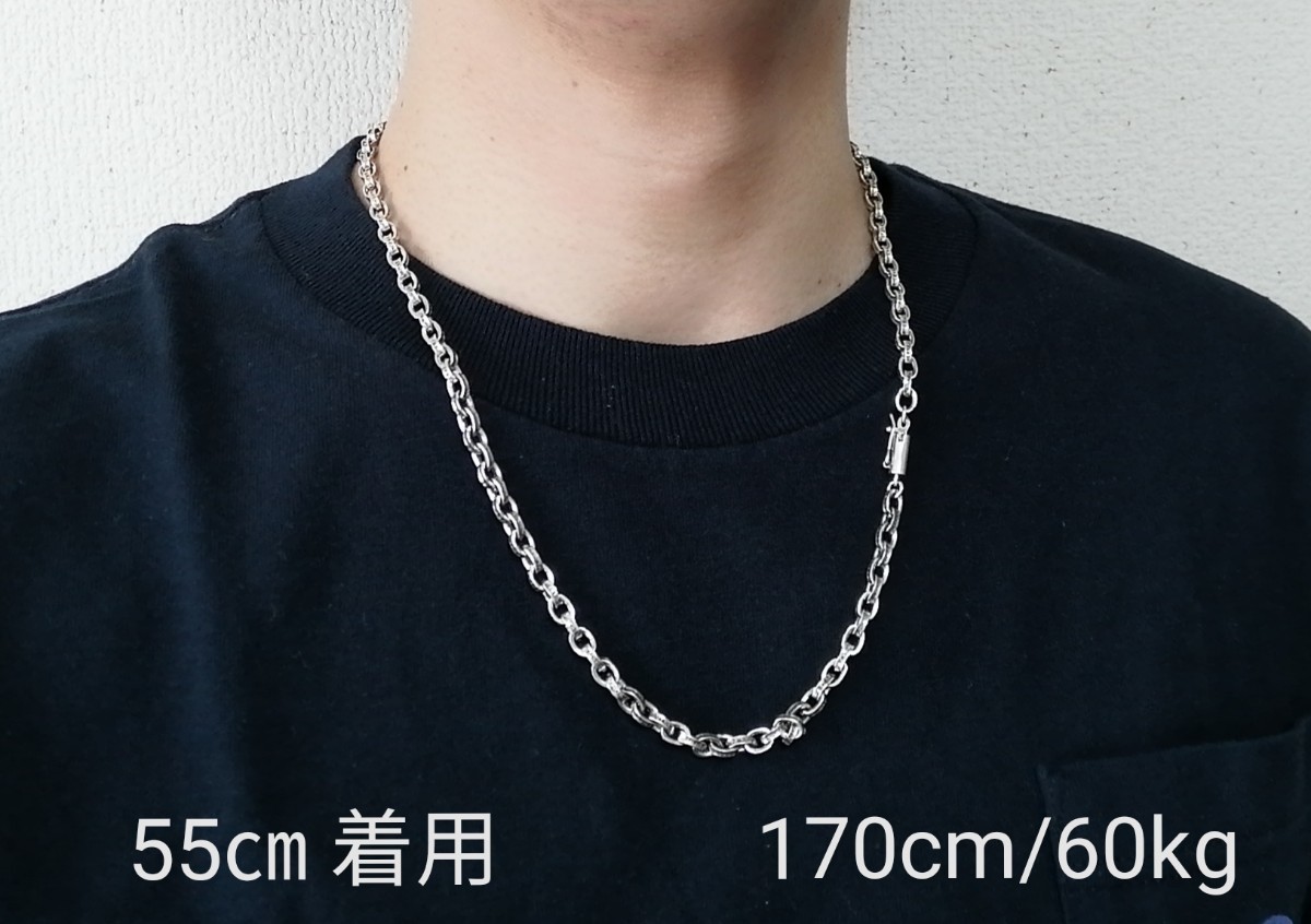 55センチ シルバー925 ペーパーチェーンネックレス シルバーアクセサリー SILVER925 送料無料 男女兼用可 _画像2