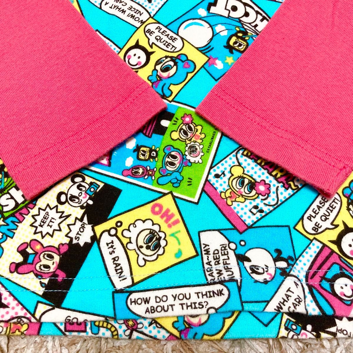 美品】エンジェルブルー 150 長袖Tシャツ ナカムラくん総柄レア 美品】エンジェルブルー 150 長袖Tシャツ ナカムラくん総柄レア