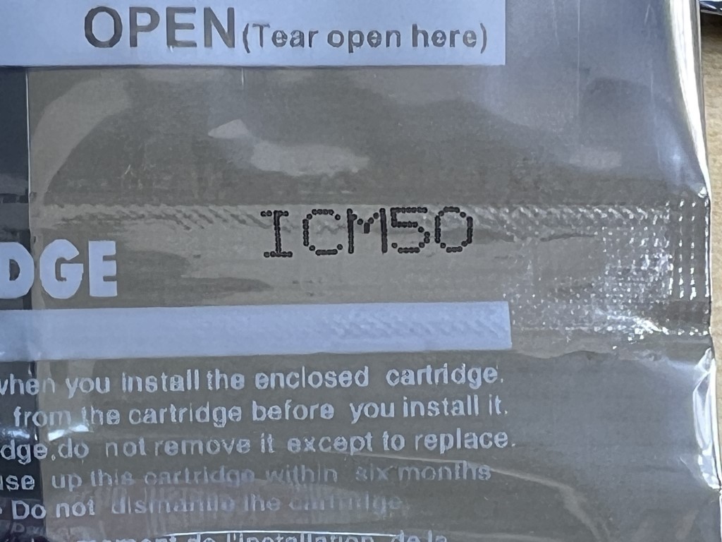 51050▽プリンター インクカートリッジ エプソン 互換 ICM50 マゼンタ 使用期限不明 ジャンク まとめて10個セット_画像3
