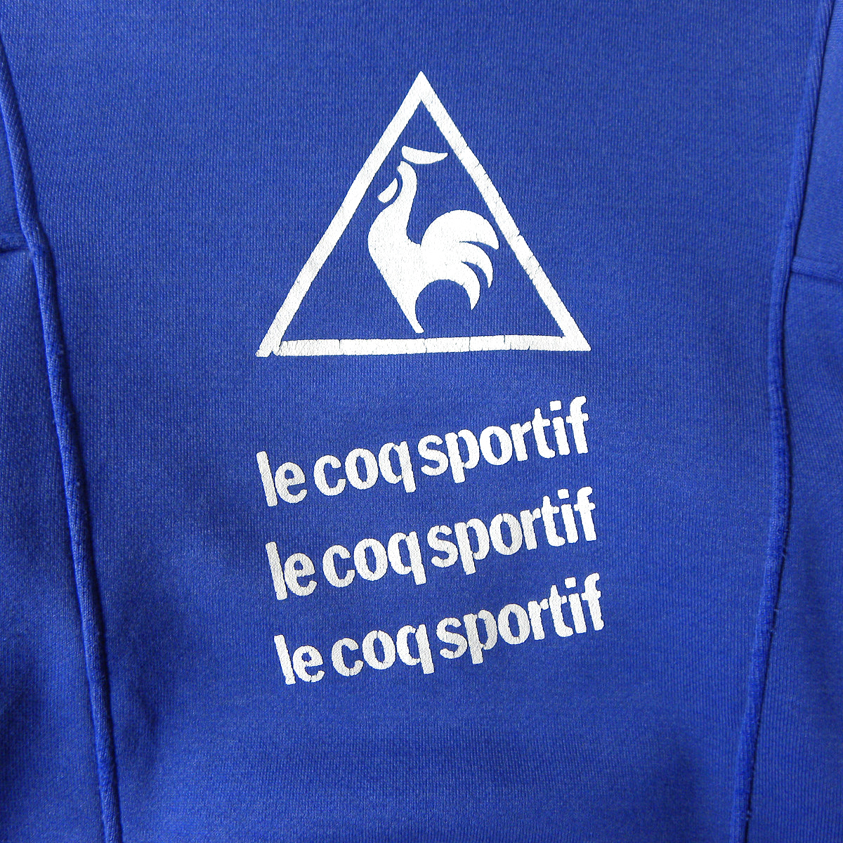 ルコックスポルティフ le coq sportif ロゴプリント クルーネックスウェットシャツ トレーナー 長袖 裏起毛 ブルー m0130-6_画像3