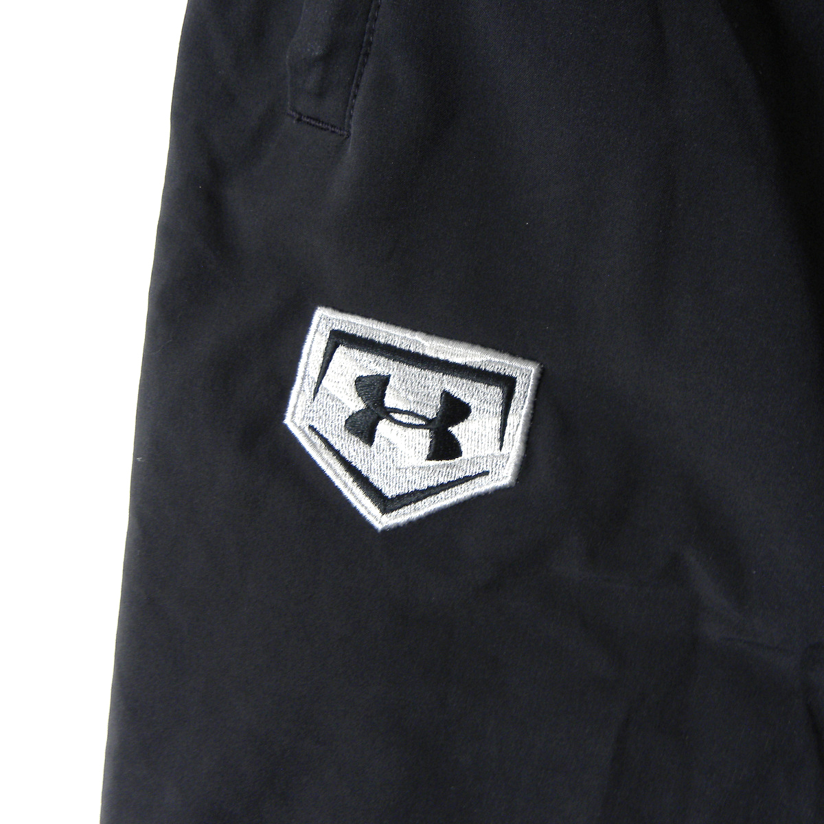 アンダーアーマー UNDER ARMOUR ロゴ刺繍入ウォームアップパンツ ストレッチ 裏トリコット起毛 防寒 スポーツウェア MD ブラック m0216-13_画像5