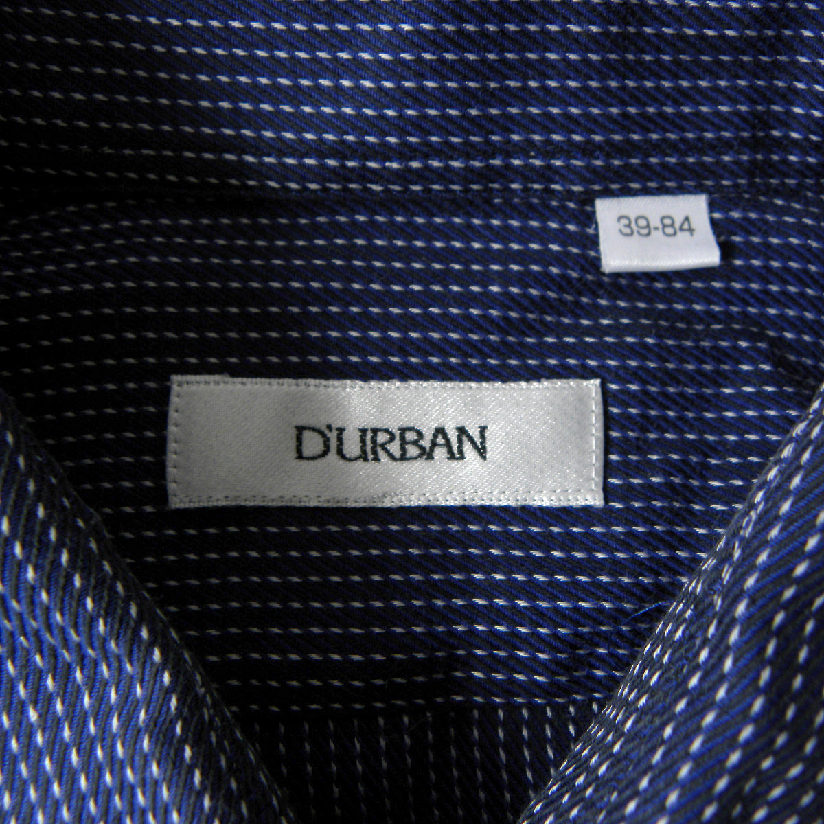 ダーバン D'URBAN コットン100% ピンストライプ柄レギュラーカラーシャツ 長袖 39-84 ネイビー m0222-13の画像3