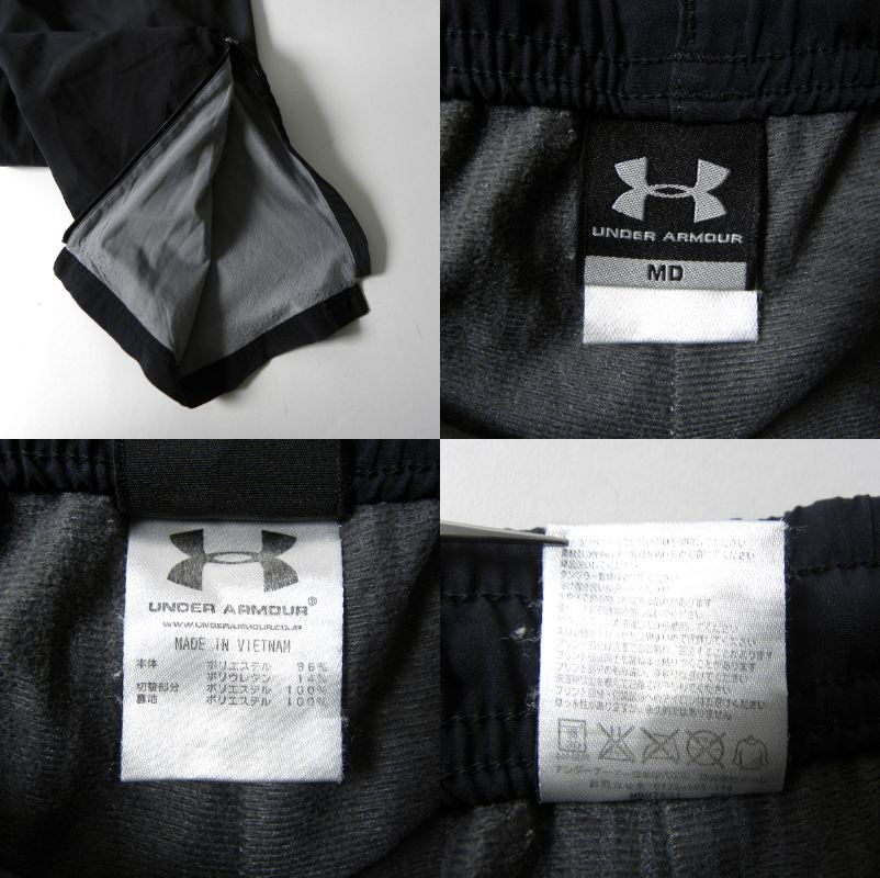 アンダーアーマー UNDER ARMOUR ロゴ刺繍入ウォームアップパンツ ストレッチ 裏トリコット起毛 防寒 スポーツウェア MD ブラック m0216-13_画像7