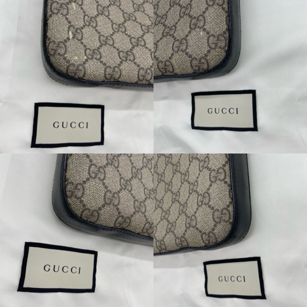 【美品】GUCCI グッチ GGスプリーム ショルダーバッグ メッセンジャー　PVC レザー　406374