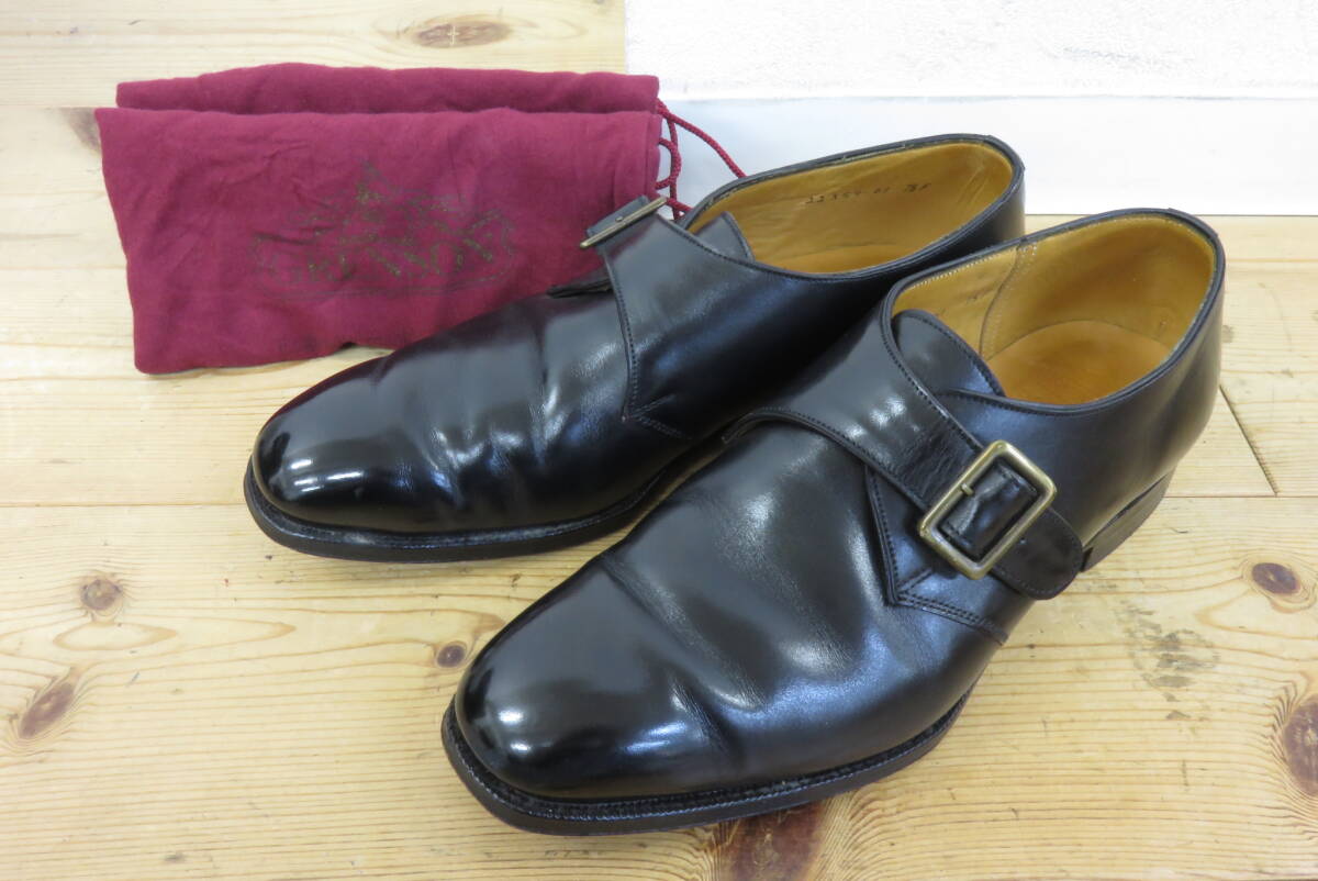 15790 ロ602-215　革靴　グレンソン　7 1/2　GRENSON　シングルモンクストラップ　ブラック 黒色　シューズ　中古品　ヤ80_画像1