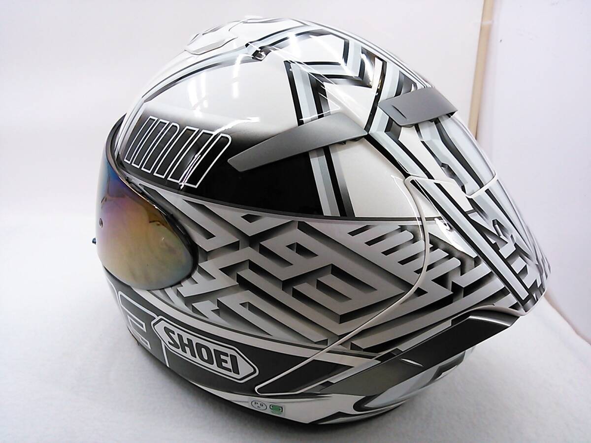 【送料無料】美品 SHOEI ショウエイ X-Fourteen X-14 MARQUEZ4 マルケス4 XLサイズ ミラーシールド付き フルフェイスヘルメット_画像3