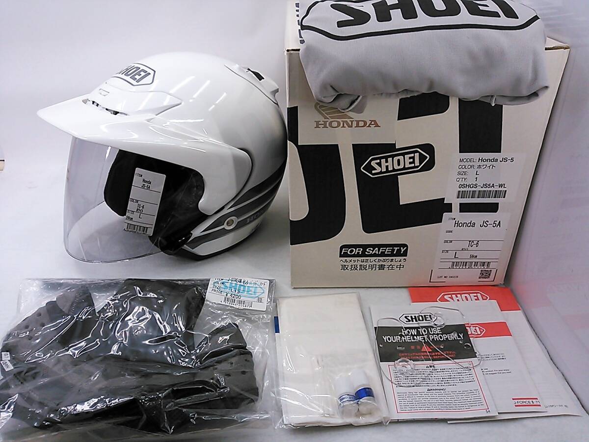 【送料無料】未使用保管品 SHOEI ショウエイ J-FORCEⅡ J-FORCE2 HONDA ホンダ Lサイズ 元箱＆新品のセンターパッド付き 