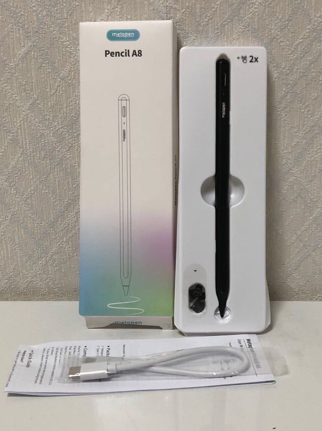 602i1532 Metapen iPad ペンシル 超急速充電 2018年以降iPad アップルペンシル 傾き感知 磁気吸着機能対応 iPad ペン 極細 超高感度 の画像1