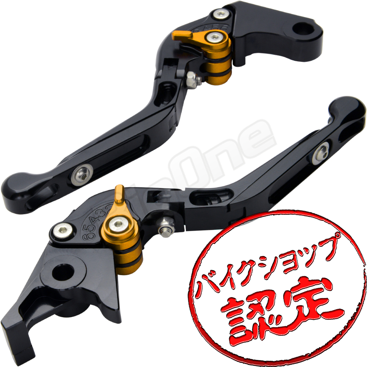 BigOne 可倒 CB750 ゼルビス VT400S シャドウ クラシック400 750 VT750S VTRF ビレット ブレーキ クラッチ レバー 黒/金 ブラック ゴールド_画像1