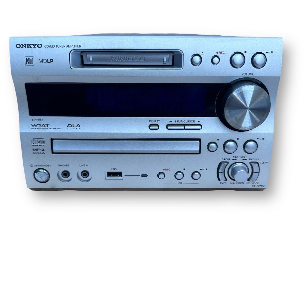 ONKYO オンキョー /FR-N7FX RC-726S D-N7FX/CD/MD/TUNER/USB/AMP ミニコンポ/本体、スピーカーペア、リモコン 付きの画像2