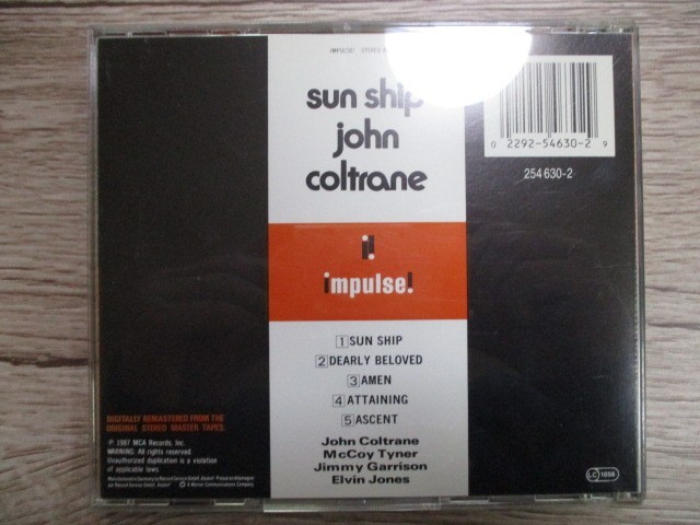 BT　M6　送料無料♪【　JOHN COLTRANE　SUN SHIP　】中古CD　_画像2