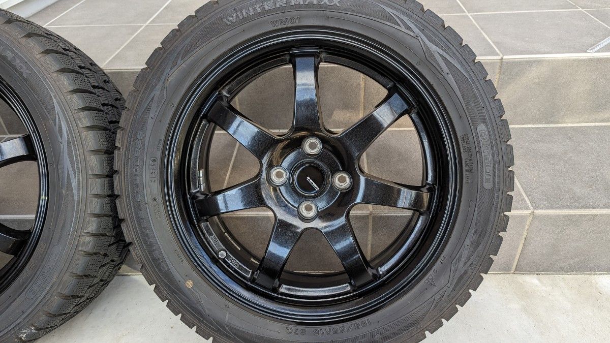 ②g-speedホイール　16x6J +45 4h 100pcd 国産スタッドレスタイヤ付き