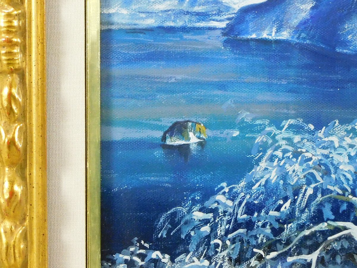  black . confidence man ( black . confidence man ) mountain lake snow .(.. lake )F6 oil painting frame exclusive use box day exhibition .. total . large .. winning s24020105