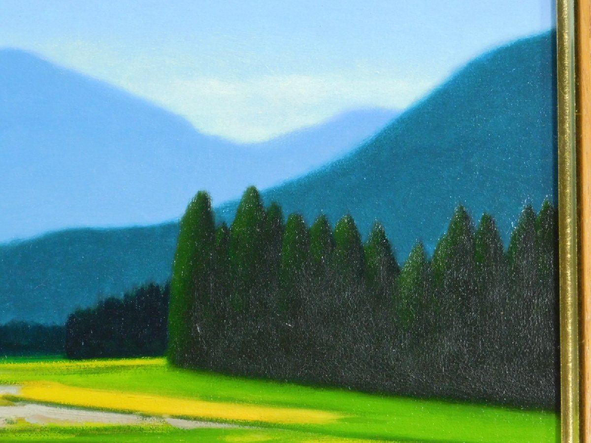  Omori ..[ autumn .. mountain ] canvas oil painting F8 frame less place . rice field . scenery piece exhibition popular painter ka2402N08