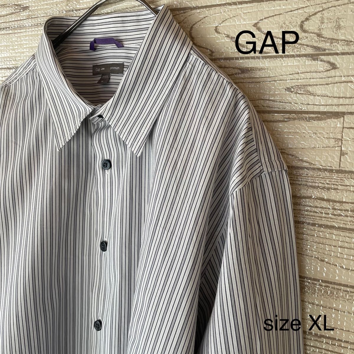GAP ギャップ　メンズワイシャツ　白ストライプ　XL
