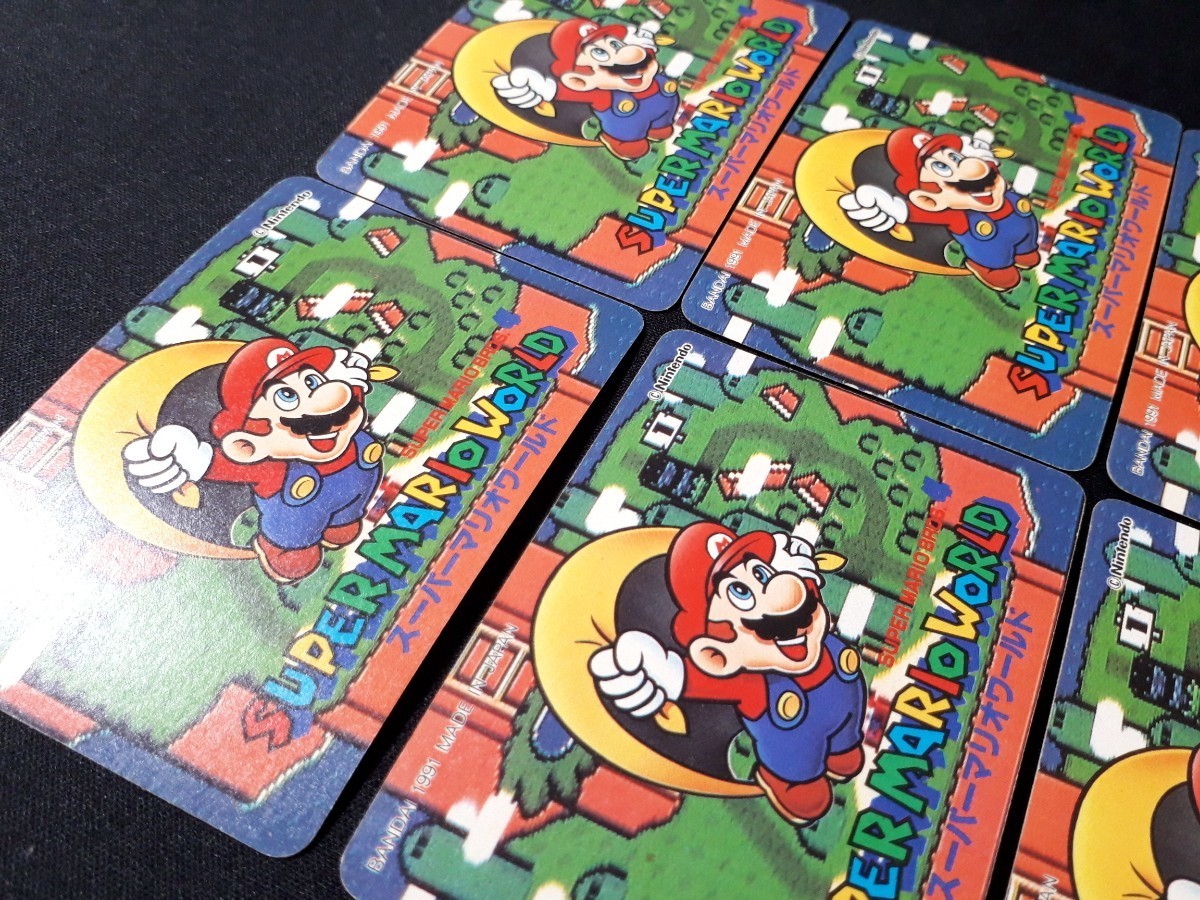 BANDAI 1991 スーパーマリオワールド カードダス No.1～6 キラ プリズム カード 6種まとめセット Nintendo MARIO World Prism card_画像9