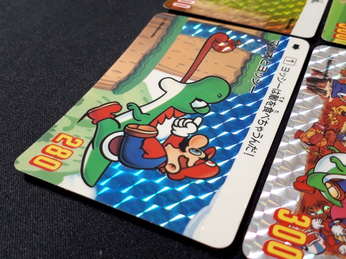 BANDAI 1991 スーパーマリオワールド カードダス No.1～6 キラ プリズム カード 6種まとめセット Nintendo MARIO World Prism card_画像2