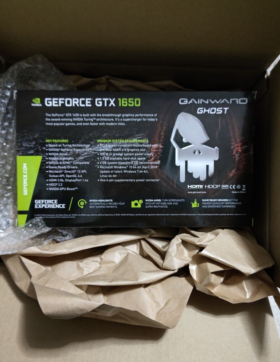 グラフィックボード GAINWARD GHOST GeForce GTX 1650