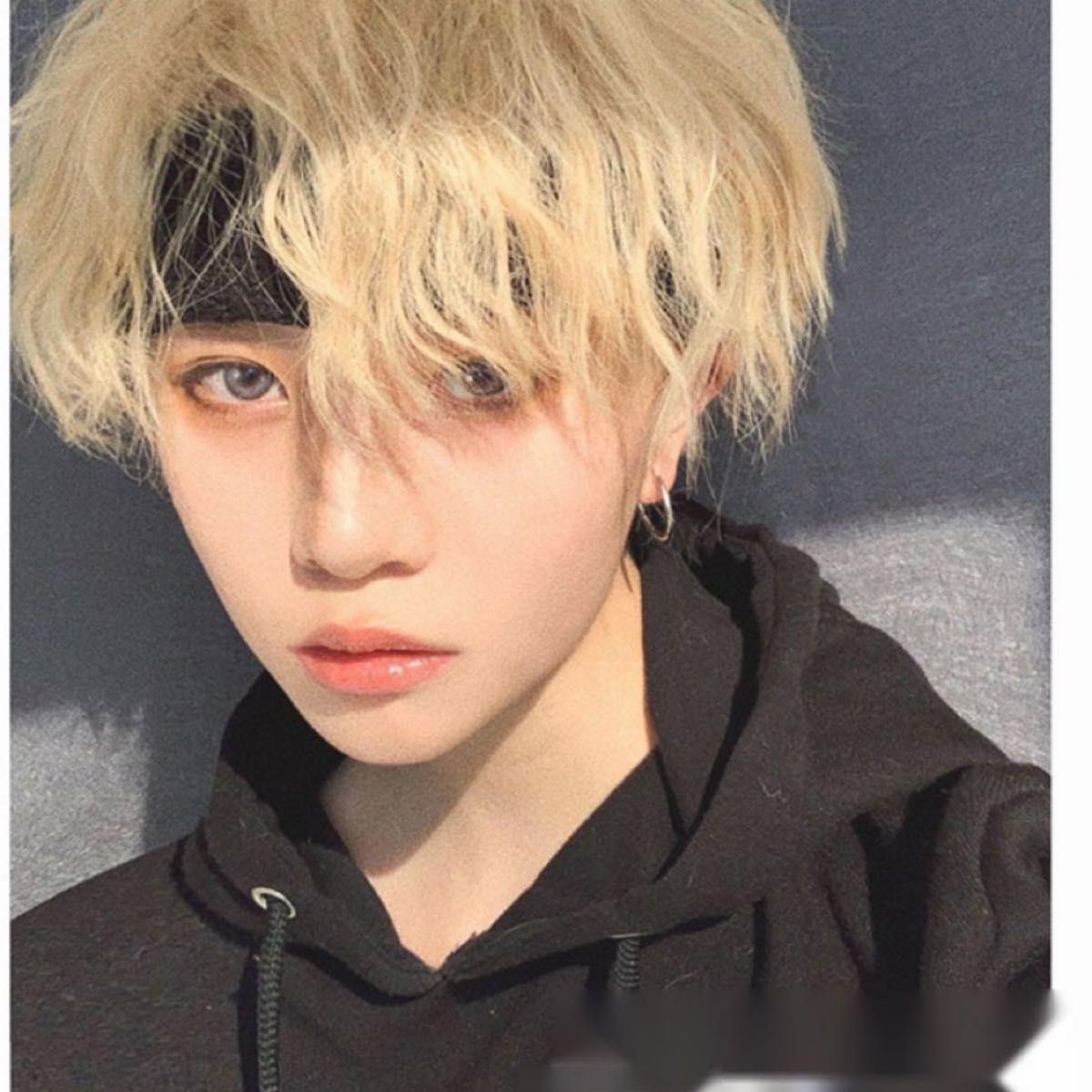 フルウィッグ メンズ スパイラル パーマ ブロンズ 自然  耐熱  韓国　男装 フルウィッグ 耐熱 金髪 かつら